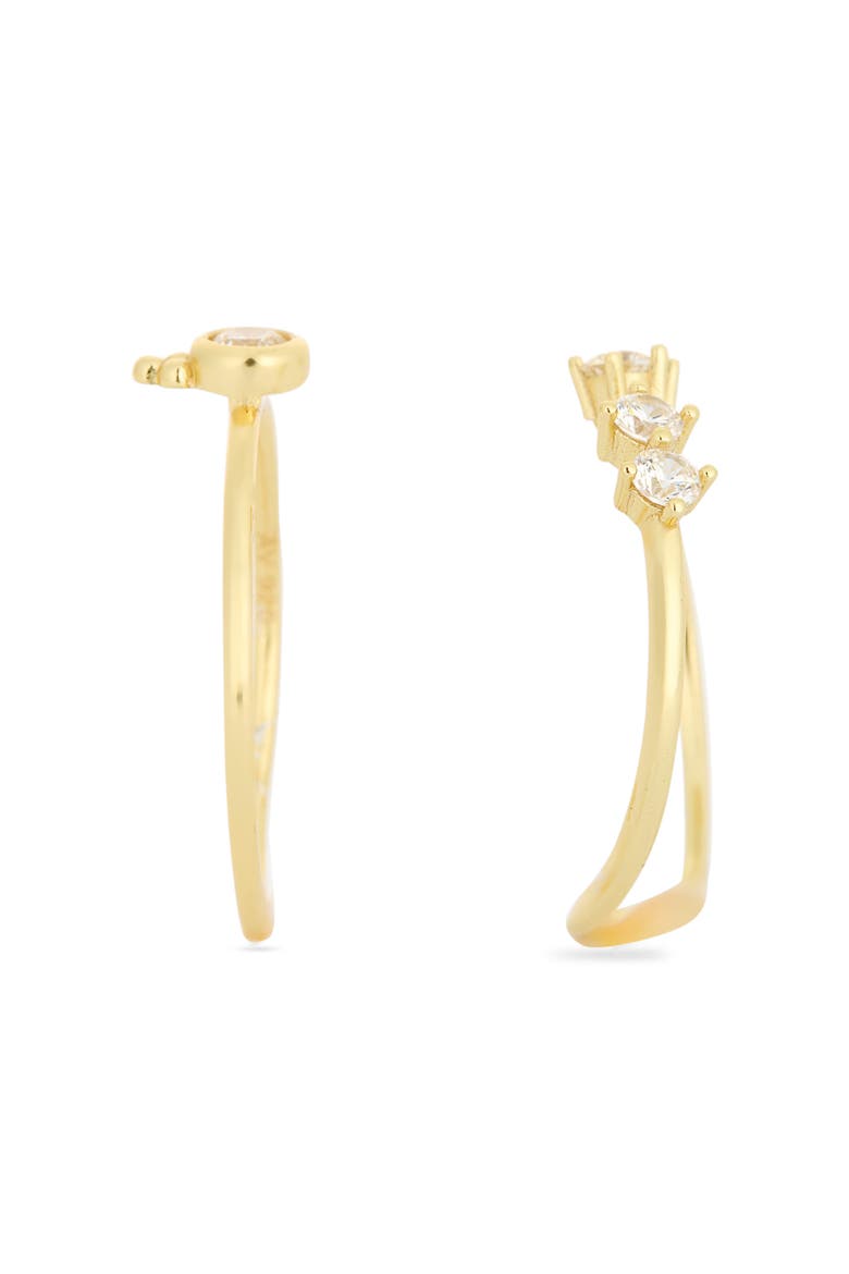 Cubic Zirconia Set of 2 Assorted Stacking Rings, Alternate, color, GOLD