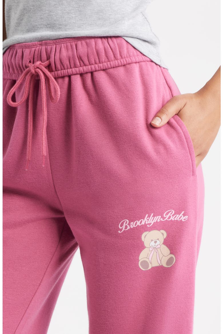 Teddy Cotton Blend Fleece Sweatpants, Alternate, color, RED