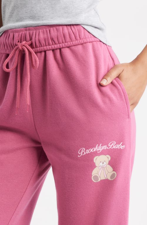 Vinyl Icons Teddy Cotton Blend Fleece Sweatpants In Pink