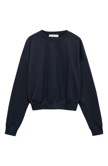 MANGO MANGO COTTON CREWNECK SWEATSHIRT