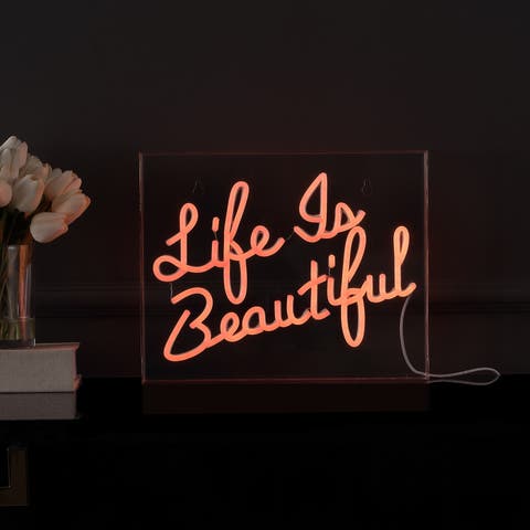 Life Contemporary Glam Acrylic Box USB Operated LED Neon Light