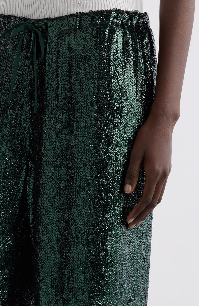 Dries Van Noten Puvis Sequin Drawstring Pants, Alternate, color, Bottle