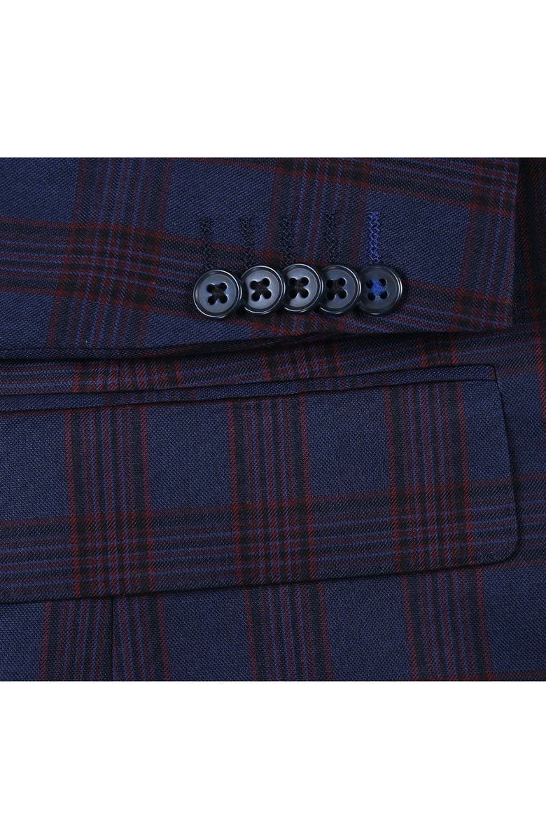 English Laundry Trim Fit Plaid Two-Button Suit, Alternate, color, Blue
