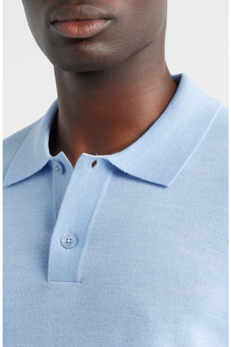 Serge 6584 Long Sleeve Wool Blend Polo Sweater, Alternate, color, CERULEAN