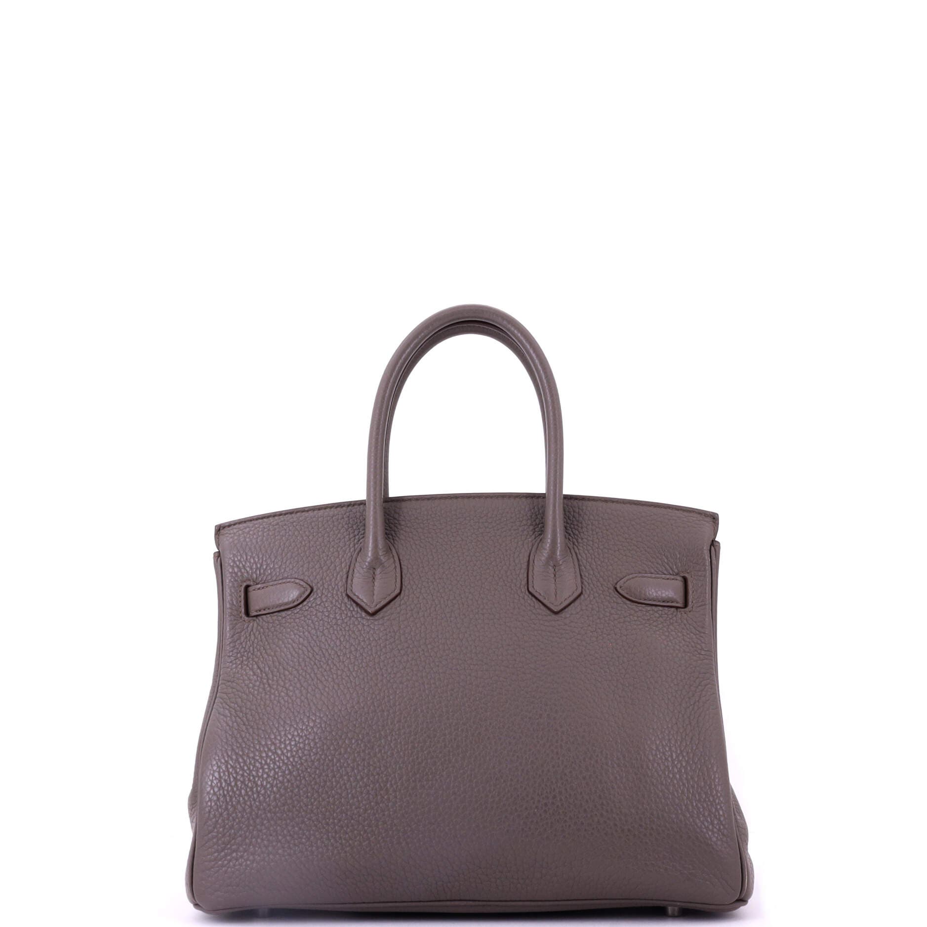 Pre-Owned Hermes Birkin Handbag Grey Clemence with Palladium Hardware 30, Alternate, color, 