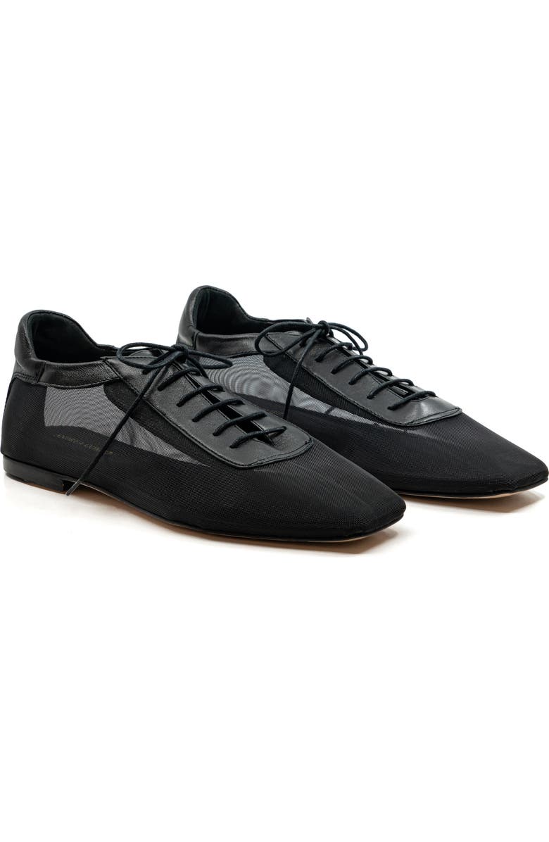 Andrea Gomez Antonia Clear Mesh Flat, Alternate, color, Black