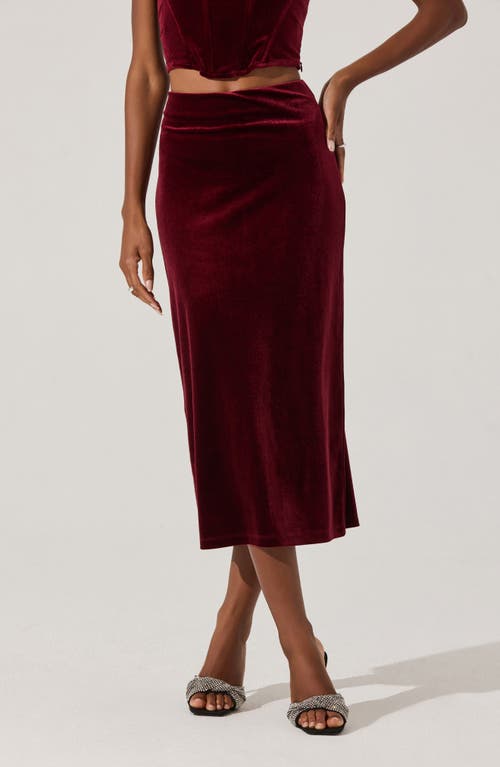 Astr The Label Velvet Midi Skirt