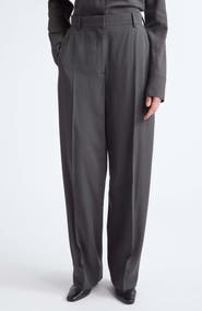 TOTEME High Waist Straight Leg Trousers