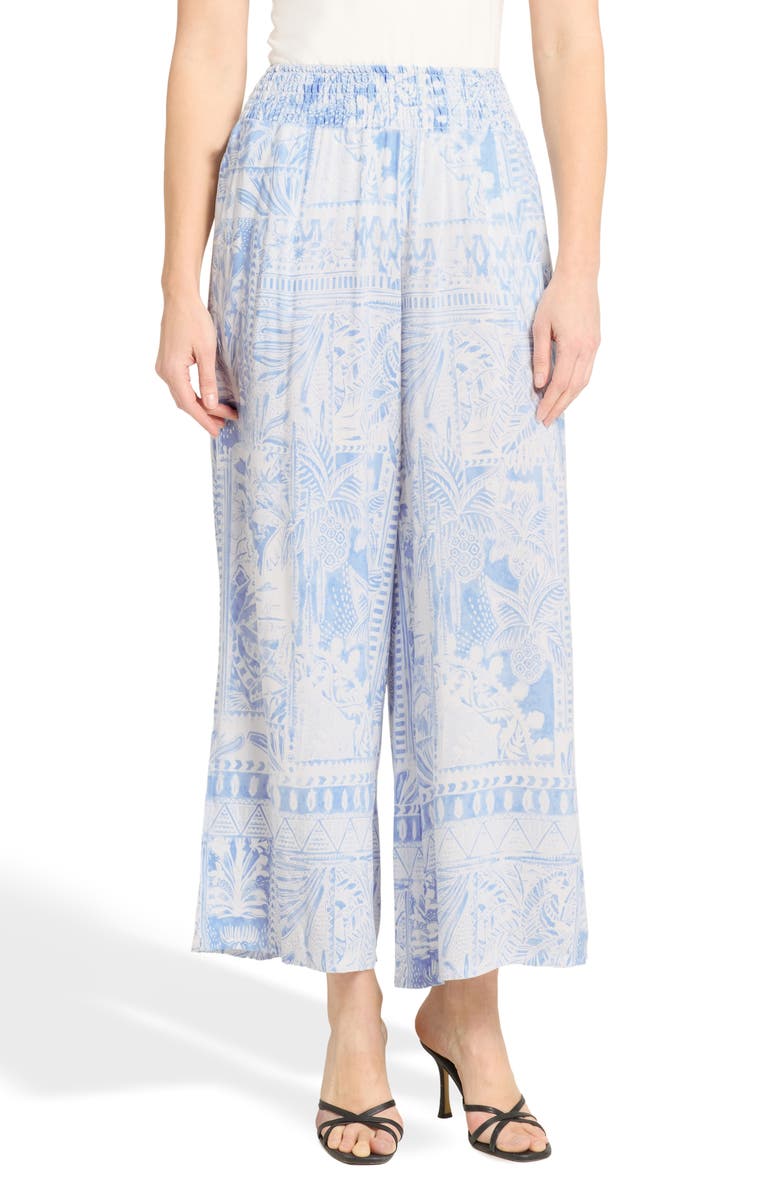 CARIBBEAN JOE Breezy Crop Wide Leg Pants, Main, color, Blue