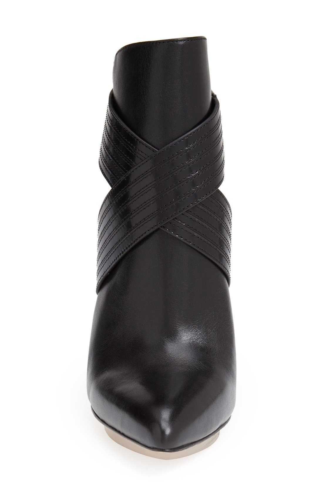 'Krimp' Pointy Toe Bootie, Alternate, color, BLACK