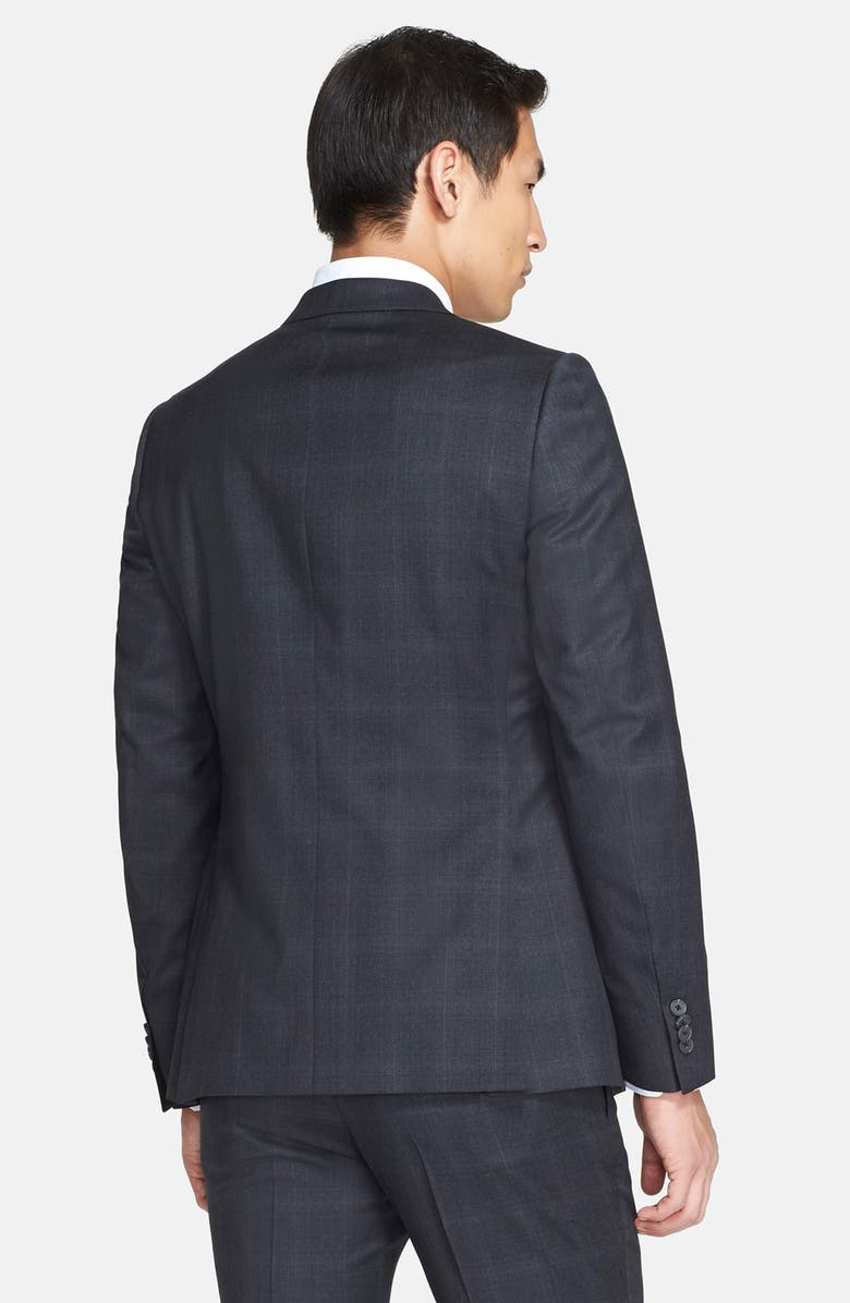 Z Zegna Trim Fit Grey Plaid Wool Suit, Alternate, color,