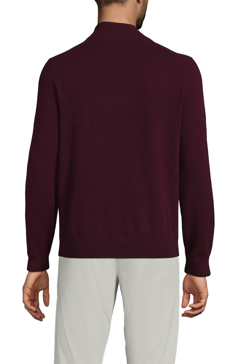 Lands' End Fine Gauge Cashmere Quarter Zip, Alternate, color, Lush Burgundy