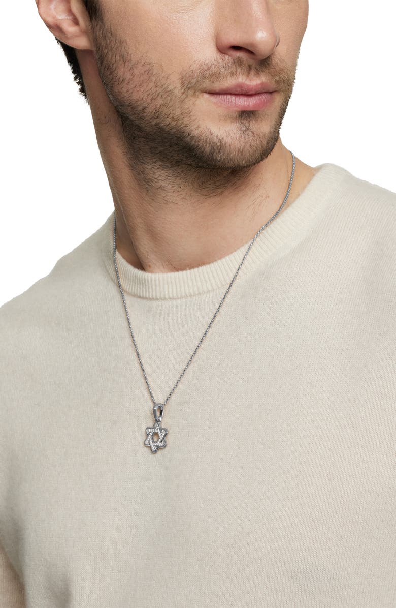 David Yurman Deco Star of David Pendant with Pavé Diamonds, Alternate, color,