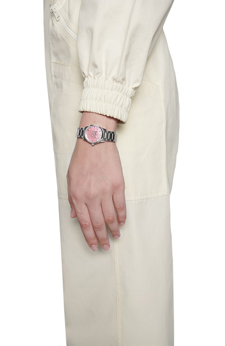 Gucci G-Timeless Feline Bracelet Watch, 27mm, Alternate, color, 
