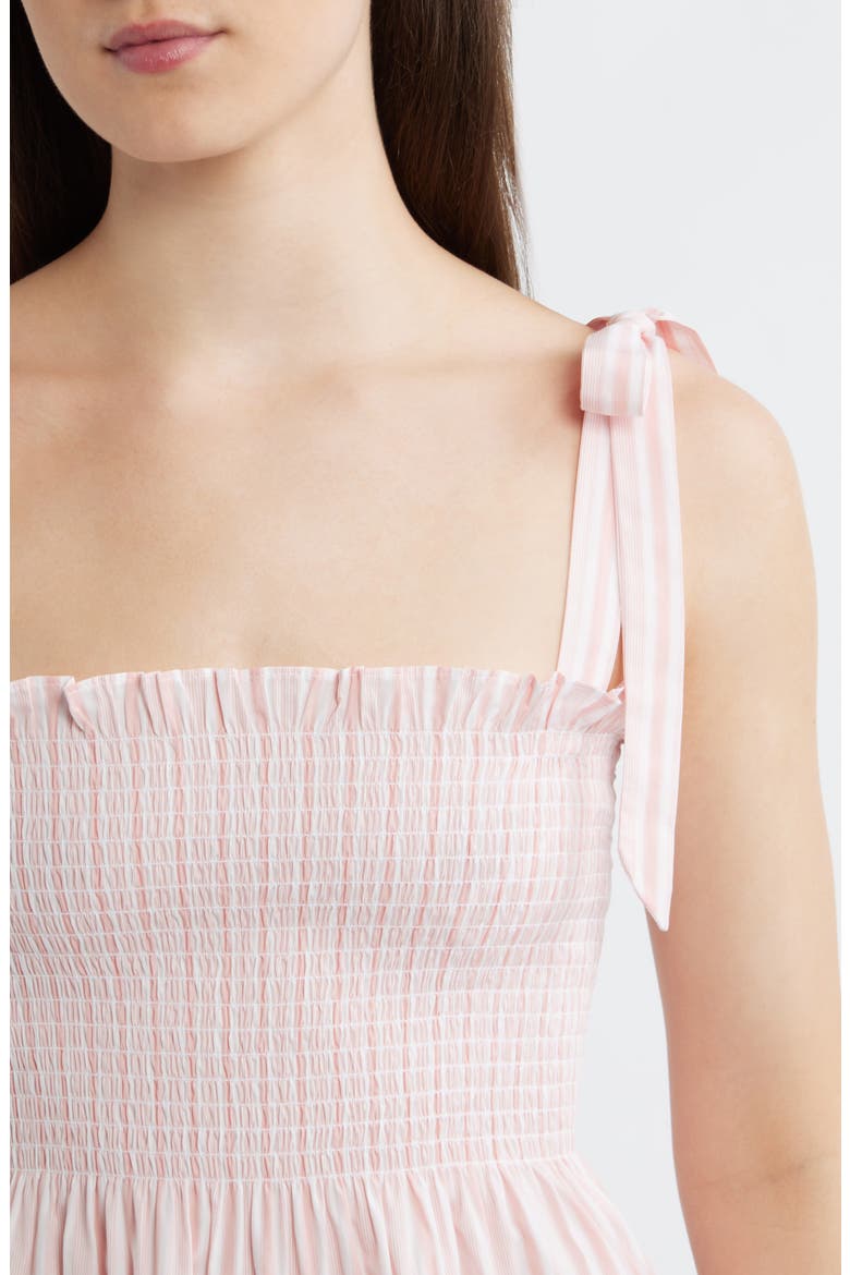 The Ribbon Tie Strap Minidress, Alternate, color, VARIEGATED STRIPE PINK