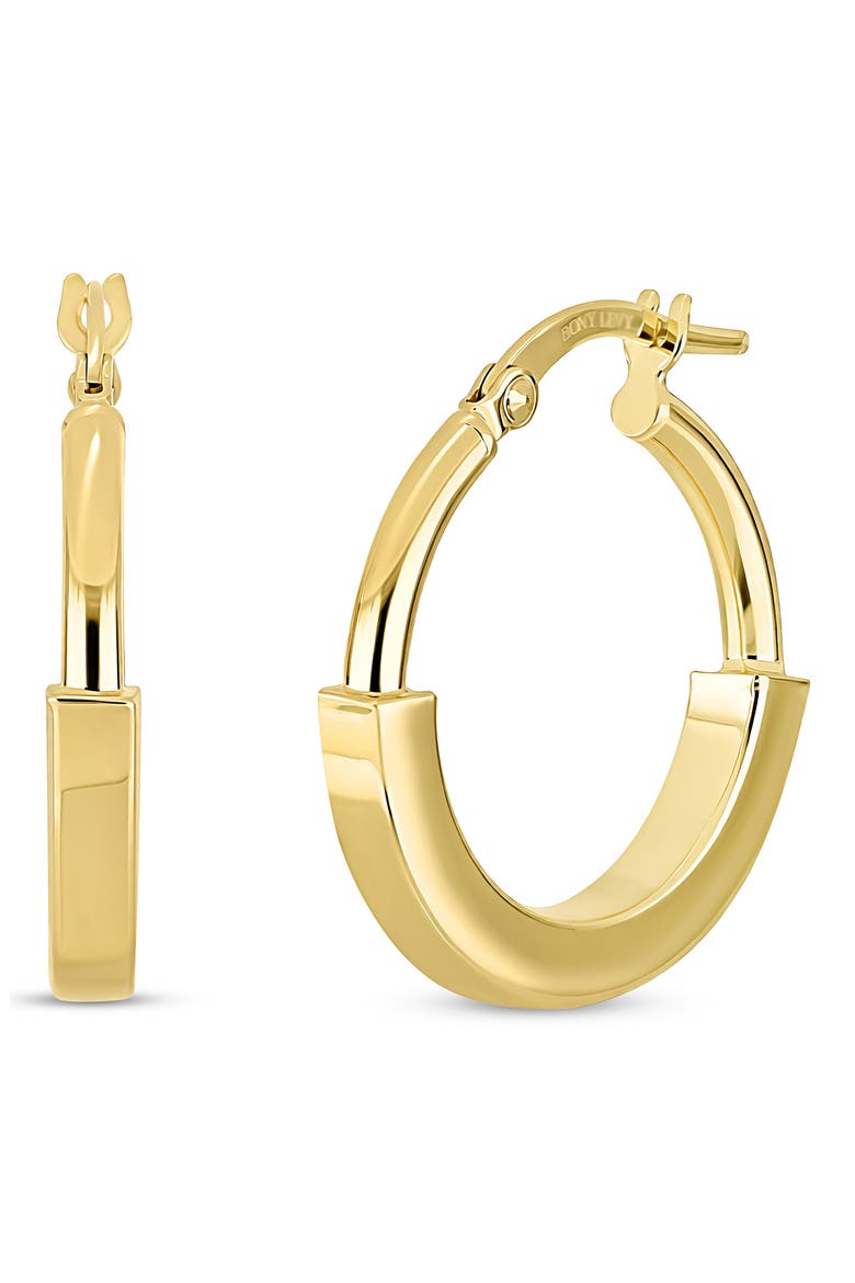 14k Gold Lock Hoop Earrings, Main, color, 14K YELLOW GOLD