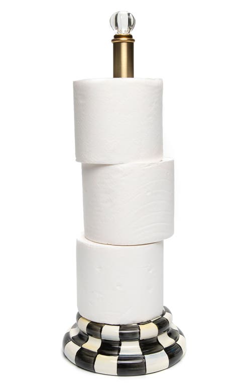 Mackenzie-childs Mackenzie Childs Courtly Check Toilet Tissue Holder In Black