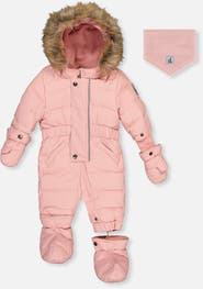 Deux par Deux Fleece-Lined Waterproof One Piece Snowsuit