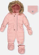 Deux par Deux Fleece-Lined Waterproof One Piece Snowsuit