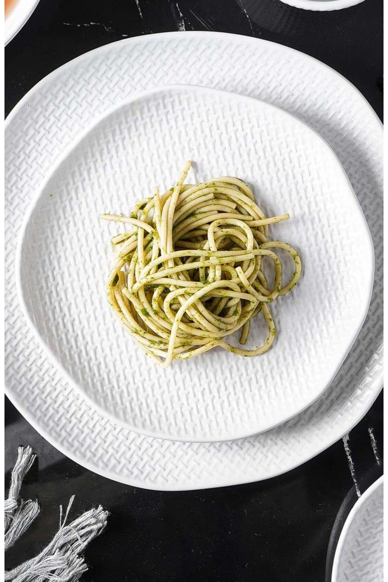 Abigael Stoneware 4-Piece Salad Plate Set, Alternate, color, White