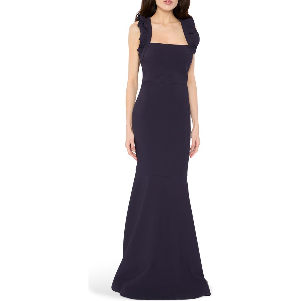 Likely Hara Ruffle Strap Trumpet Gown