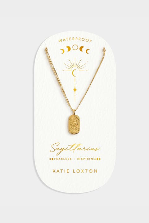 'Sagittarius' Waterproof Gold Zodiac Necklace