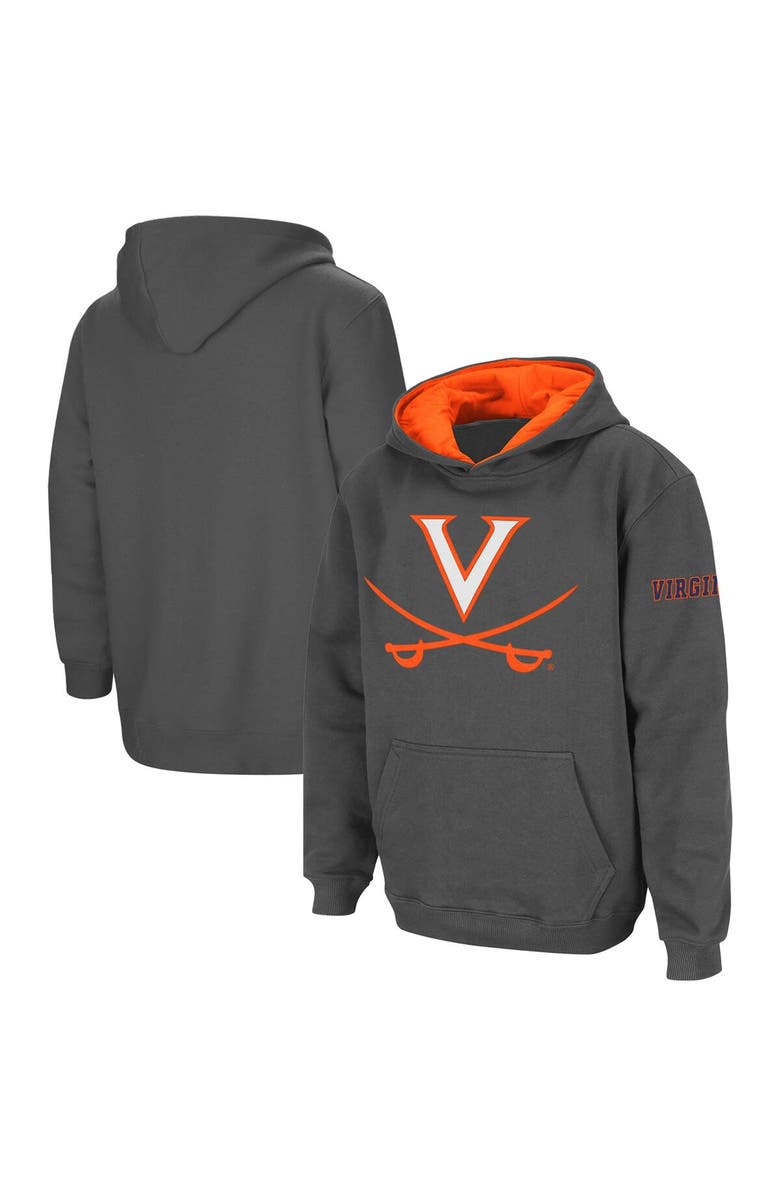STADIUM ATHLETIC Youth Charcoal Virginia Cavaliers Big Logo Pullover Hoodie, Main, color, 