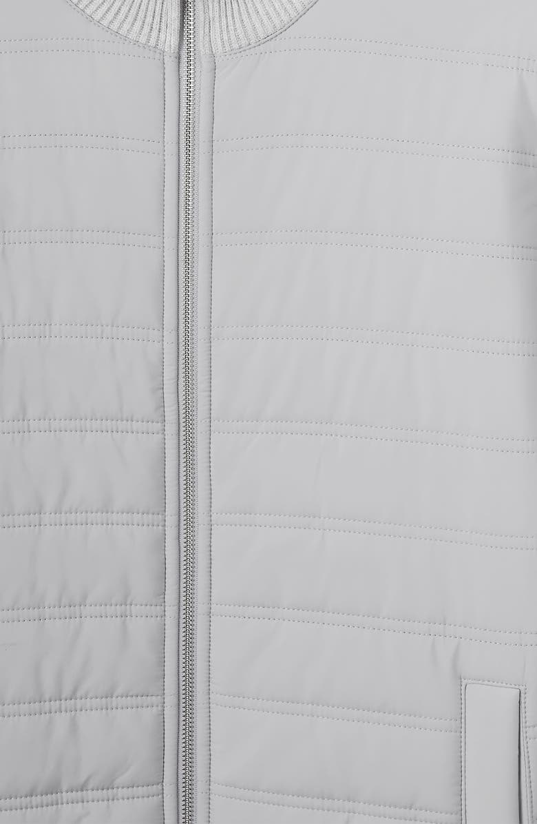 Reiss Trainer Quilted & Ribbed Hybrid Jacket, Alternate, color, Soft Grey