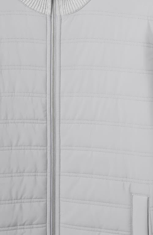 Reiss Soft Grey Hybrid Quilt And Knit Zip-through Jacket In Gray