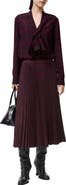 Burberry Pleated Wool Midi Skirt