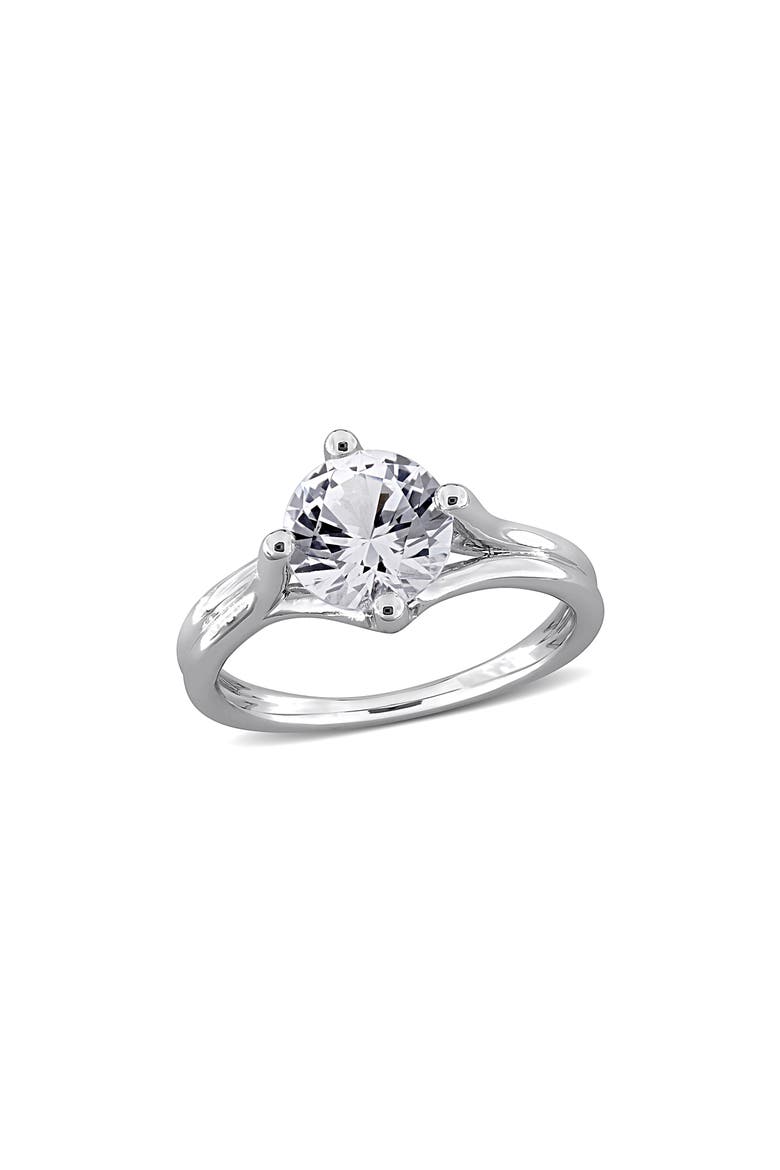 Created White Sapphire Solitaire Ring, Main, color, SILVER