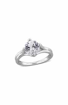 DELMAR Created White Sapphire Solitaire Ring