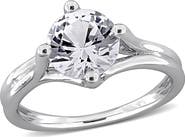 DELMAR Created White Sapphire Solitaire Ring