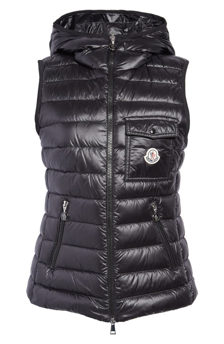 Moncler Glygos Quilted Nylon Hooded Down Vest, Alternate, color,