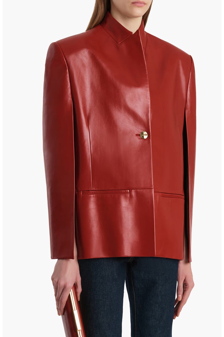 Dolso Leather Jacket, Alternate, color, DEEP RED