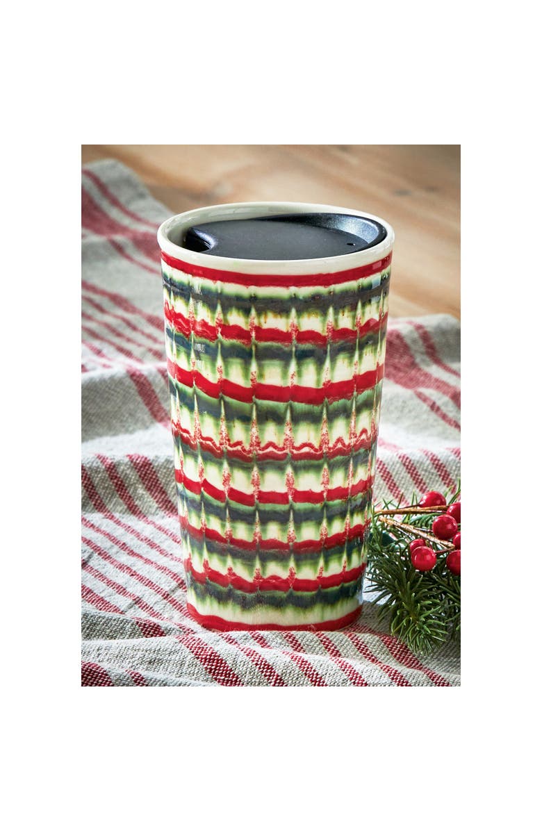 tag Festive Red Green Travel Mug Christmas Ceramic Drinkware, Alternate, color, Multicolored