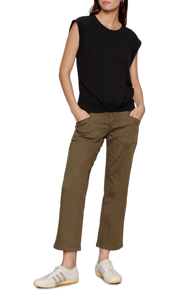 Retreat Crop Straight Leg Utility Pants, Alternate, color, BURNT OLIVE GREEN
