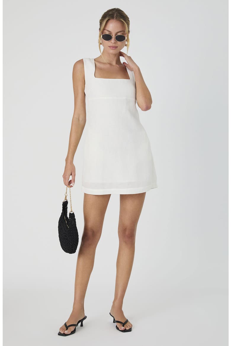Birdie Square Neck Minidress, Alternate, color, SUMMER WHITE