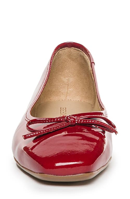 Bernardo Patent Bow Ballerina Flats In Red