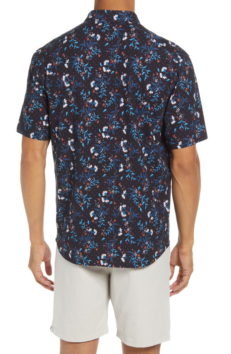 Good Man Brand Flex Pro Slim Fit Print Short Sleeve Button-Up Shirt, Alternate, color,