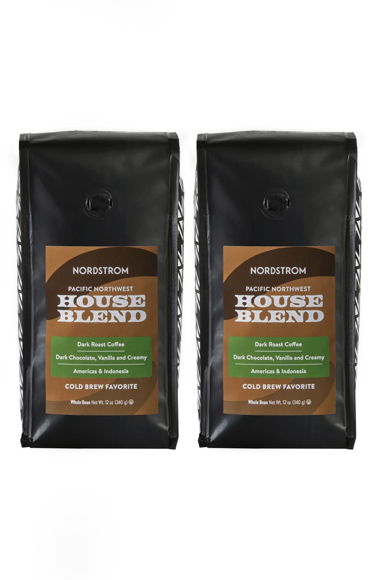 Nordstrom Ethically Sourced Classic House Blend Cold Brew 2-Pack Whole Bean Coffee, Main, color, White