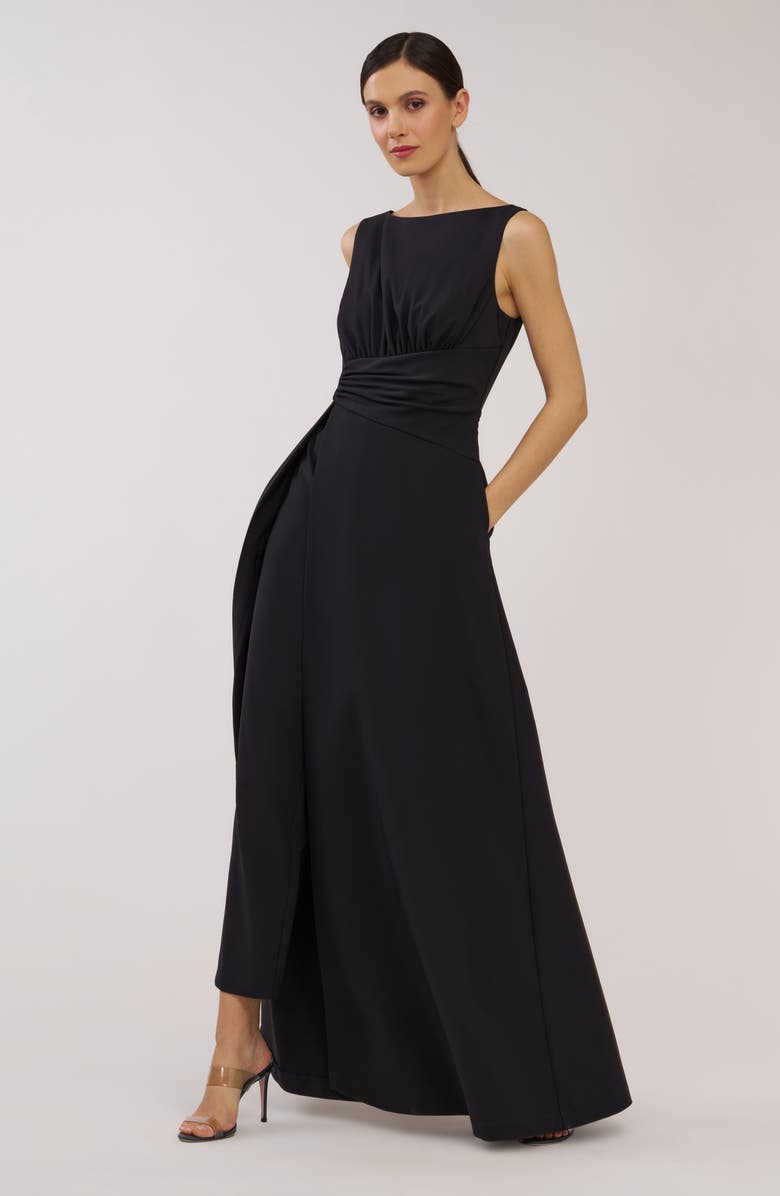 Kay Unger Palmer Sleeveless Maxi Jumpsuit, Alternate, color, Onyx