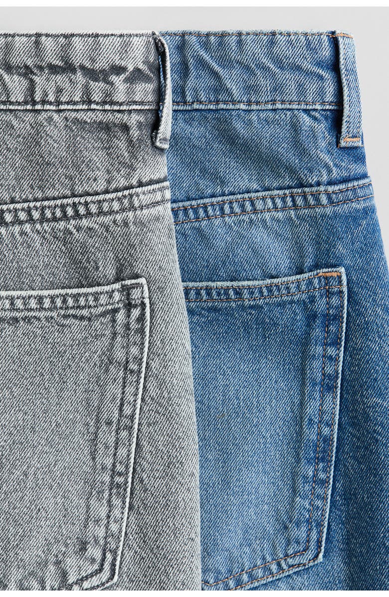 H&M 2-pack Baggy Fit Denim Shorts, Alternate, color, Denim Blue/Gray
