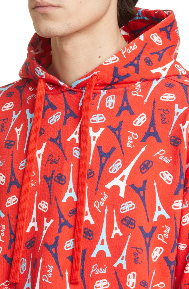 Balenciaga Eiffel Tower Print Hoodie, Alternate, color,
