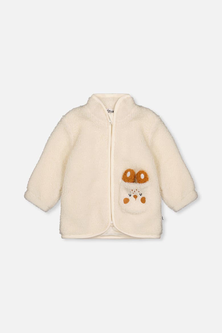 Fleece Bunny Pocket Zip Jacket, Main, color, Off-White