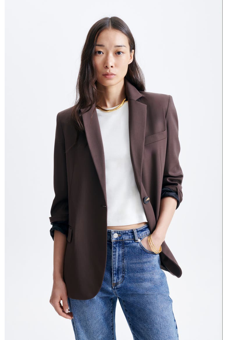 Blazer Jacket, Main, color, Chocolat