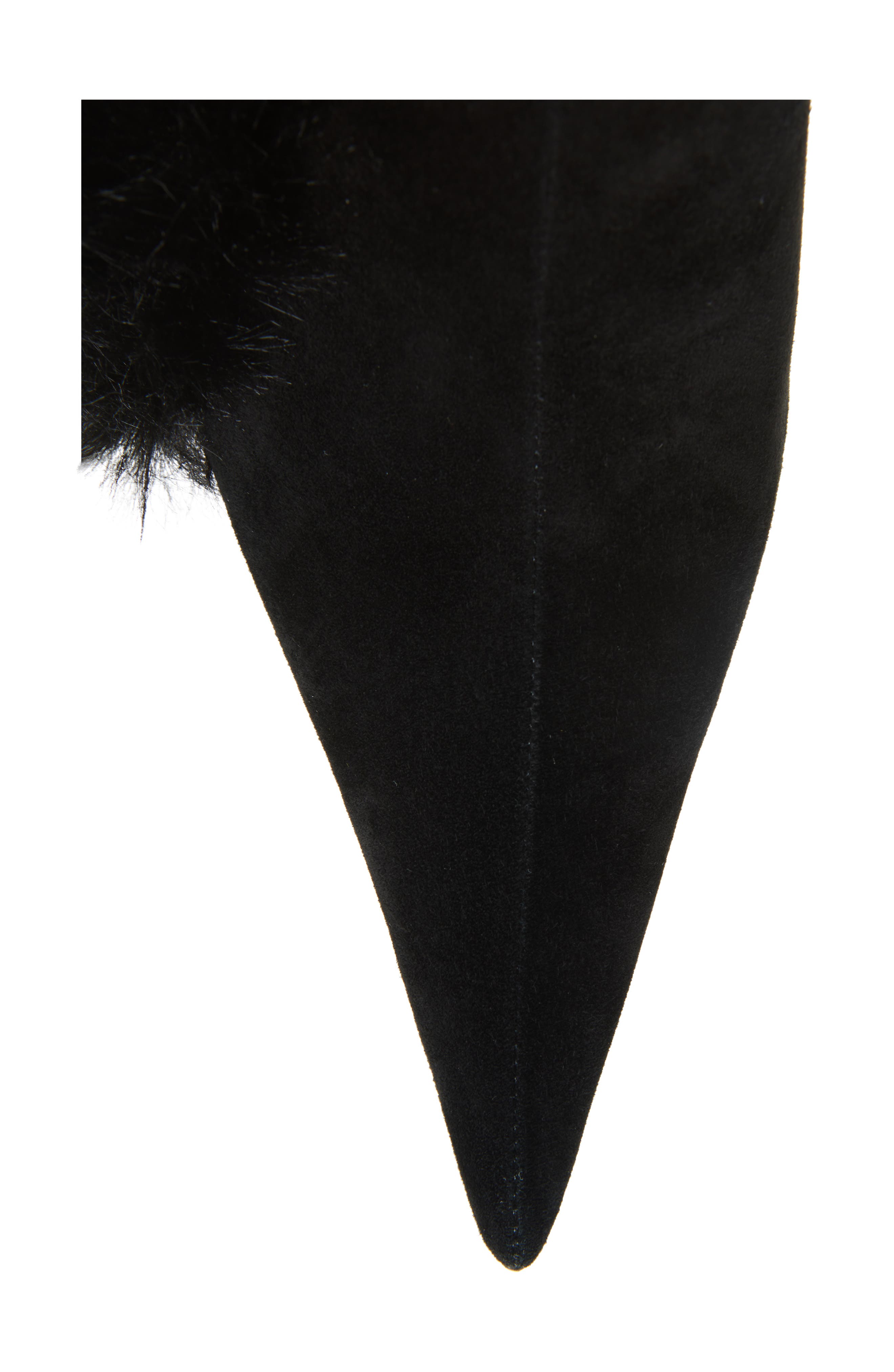 Jeffrey Campbell Chilly Faux Fur Trim Pointed Toe Boot, Alternate, color, Black Combo