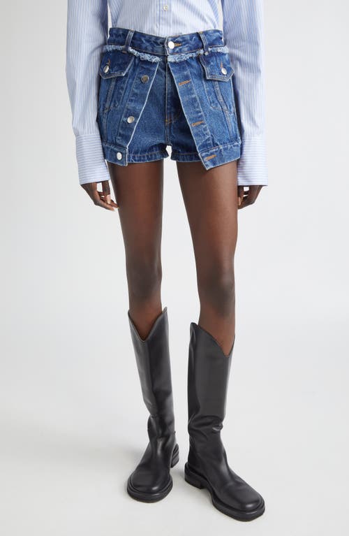 Monse Denim Jacket Front Shorts In Blue