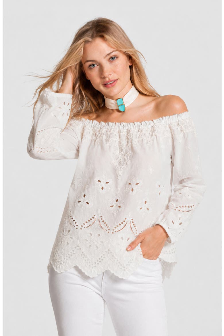 Fleur Top, Alternate, color, White
