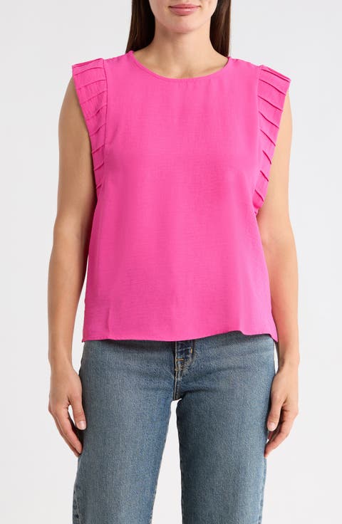 Pleat Sleeve Shell Top